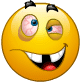 goofy smirk winkq Slack emoji